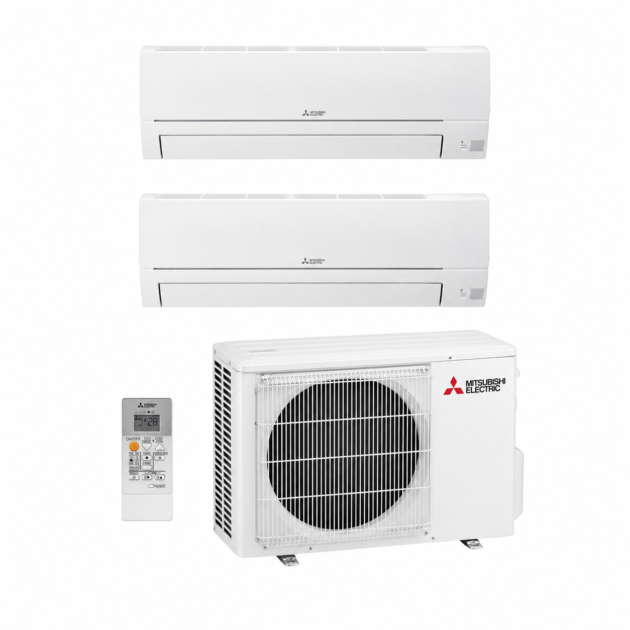 Pack bi-split Mitsubishi Essentiel MXZ-2HA40VF avec deux unités MSZ-HR25VF